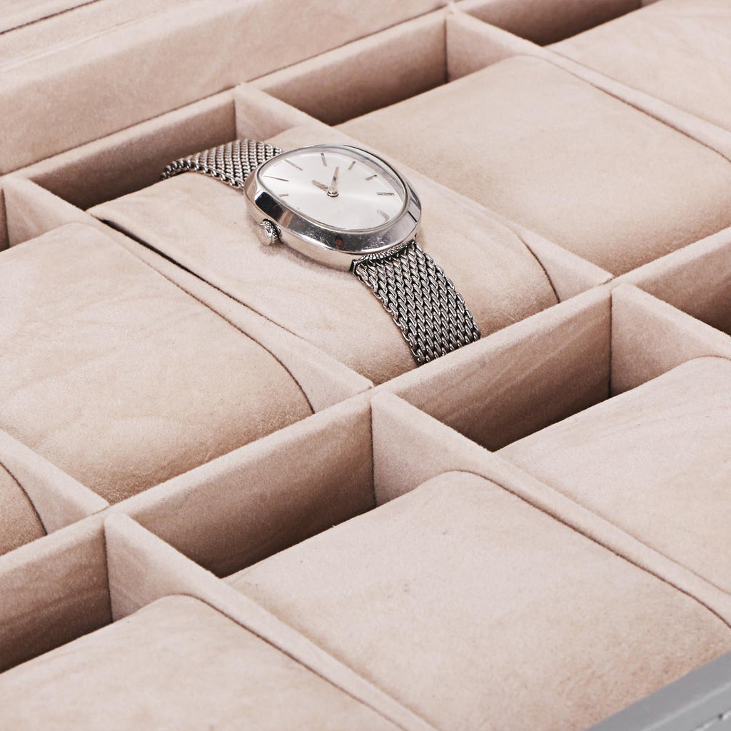 Watch Case 12-Slot Watch Box Organizer Case with Jewelry Display Drawer Adjustable Tray Watch Storage Case for Men with Glass Top Watch Case Jewelry Box for Women Men, Grey SSH02H