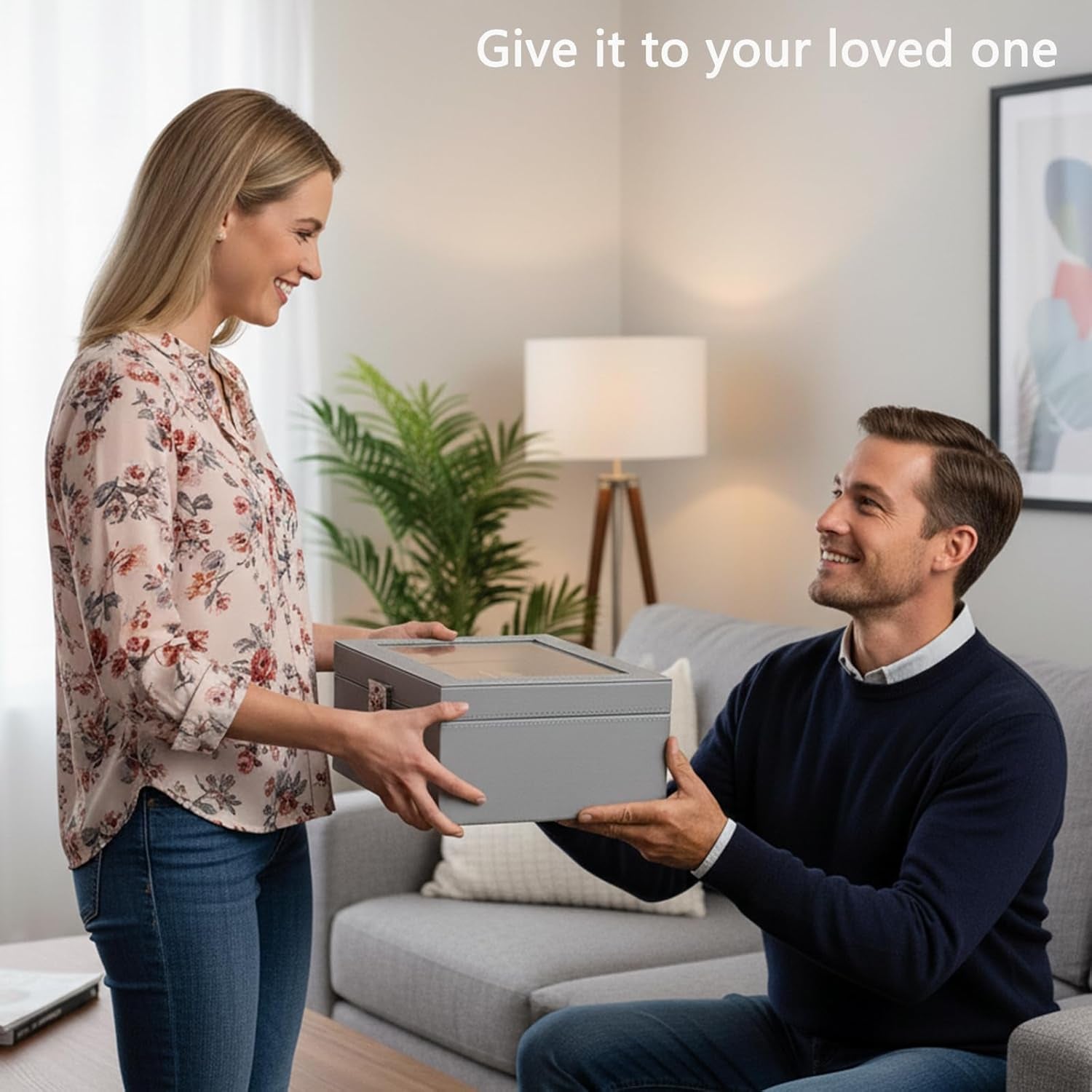 Watch Case 12-Slot Watch Box Organizer Case with Jewelry Display Drawer Adjustable Tray Watch Storage Case for Men with Glass Top Watch Case Jewelry Box for Women Men, Grey SSH02H