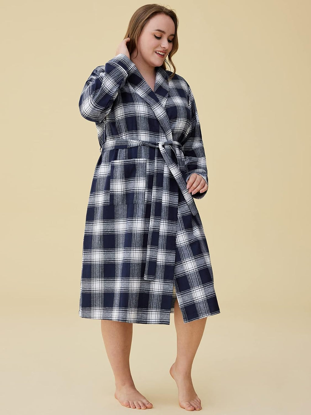 Women'S Cotton Flannel Robe