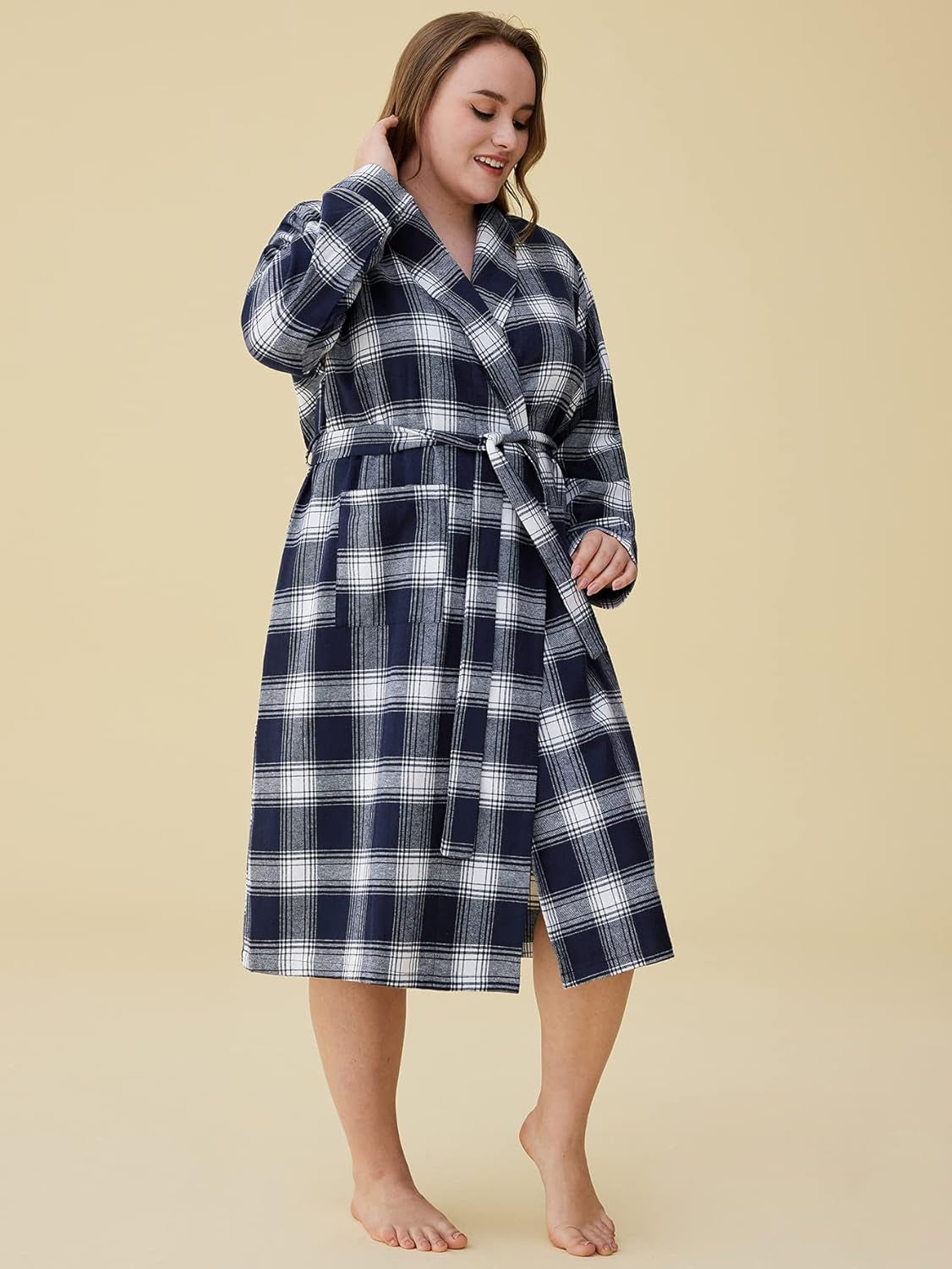 Women'S Cotton Flannel Robe