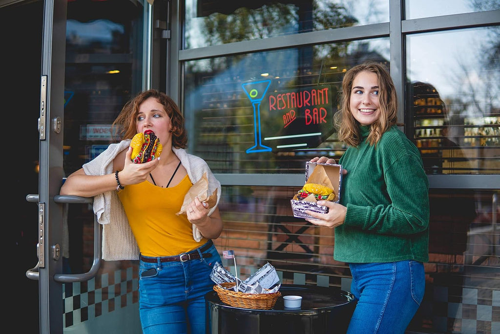 - Men Women Funny Burger Socks Box - 2 Pairs